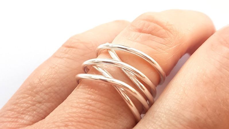 Silver wrap around ring by Fiore Jewellery 