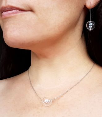 image 0 image 1 image 2 image 3 image 4 image 5 image 6 image 7 image 8  Request a custom order and have something made just for you.  This seller usually responds within 24 hours. Clear glass bubble pendant and earrings set by Fiore Jewellery